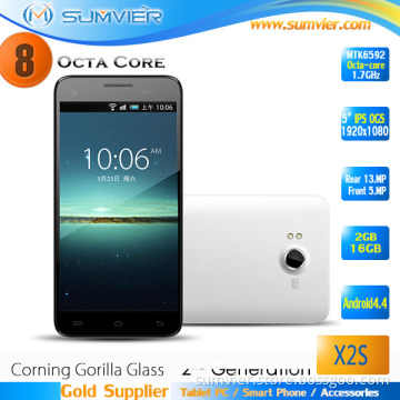 5.0inch Front 2.0MP Back 8.0MP GSM/WCDMA Octal Core Android 3G Mobile Phone (X2)